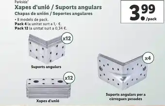 Lidl Parkside Chapas De Unión Soportes Angulares oferta