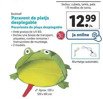 Lidl Rocktrail Paraviento De Playa Desplegable oferta