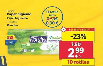 Lidl Floralys Papel Higiénico oferta