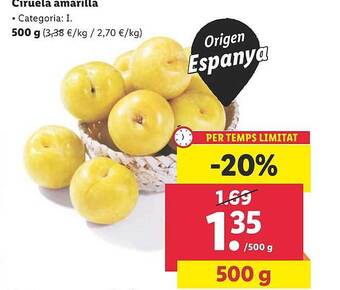 Lidl Ciruela Amarilla oferta