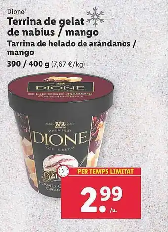 Lidl Dione Tarrina De Helado De Arándanos Mango oferta