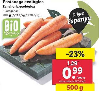 Lidl Zanahoria Ecológica oferta