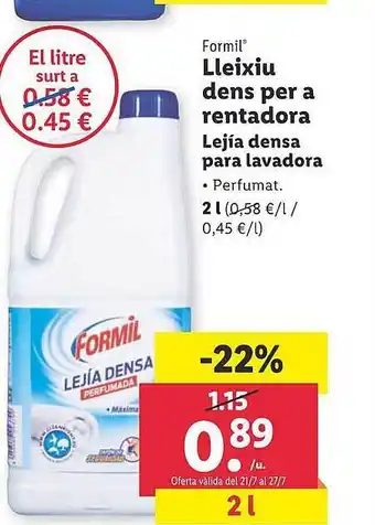 Lidl Formil Lejia Densa Para Lavadora oferta