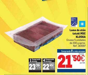 Makro Lomo De Atún Tataki Msc Kloska oferta
