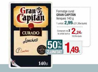 Condis 50% Dte 2a Unitat Formatge Curat Gran Capitán oferta