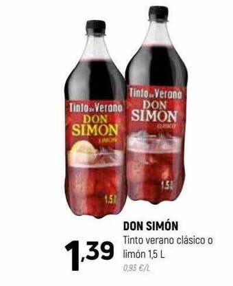 Coviran Don Simón Tinto Verano Clásico O Limón oferta