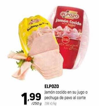 Coviran Elpozo Jamón Cocido En Su Jugo O Pechuga De Pavo Al Corte oferta