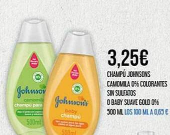 Claudio Champú Johnsons Camomila 0% Colorantes Sin Sulfatos O Baby Suave Gold 0% 500ml oferta