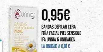 Claudio Bandas Depilar Cera Fría Facial Piel Sensible Ifa Unnia 6 Unidades oferta