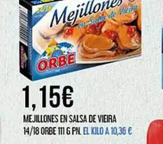 Claudio Mejillones En Salsa De Vieira 14-18 Orbe 111 G Pn oferta