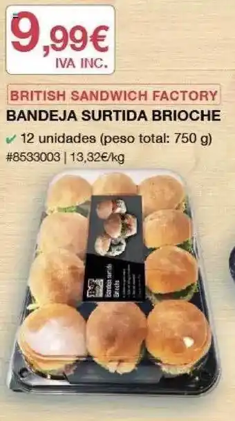 Costco British Sandwich Factory Bandeja Surtida Brioche oferta