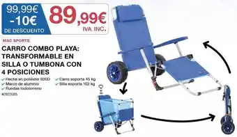 Costco Carro Combo Playa : Transformable En Silla O Tumbona Con 4 Posiciones oferta
