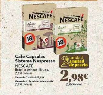 Gadis Café Cápsulas Sistema Nespresso Nescafé oferta