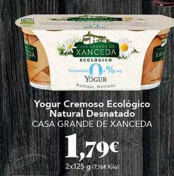 Gadis Yogur Cremoso Ecológico Natural Desnatado Casa Grande De Xanceda oferta
