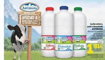 Makro Leche Entera Semi O Desnatada Asturiana oferta