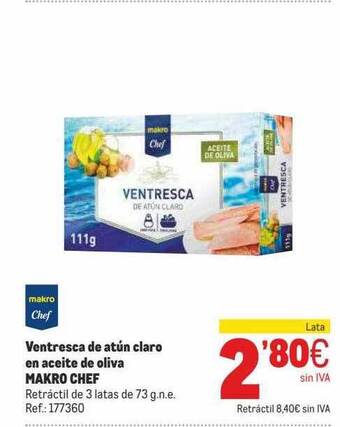 Makro Ventresca De Atun Claro En Aceite De Oliva Makro Chef oferta