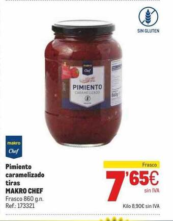 Makro Pimiento Caramelizado Tiras Makro Chef oferta