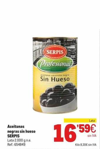 Makro Aceitunas Negras Sin Hueso Serpis oferta