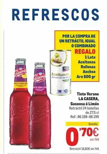 Makro Tinto Verano La Casera Gaseosa ó Limon oferta