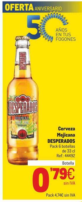 Makro Cerveza Mejicana Desperados oferta