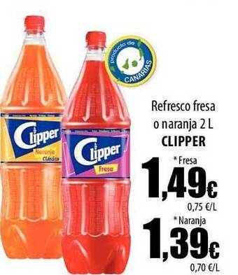 SPAR Lanzarote Refresco Fresa O Naranja Clipper oferta