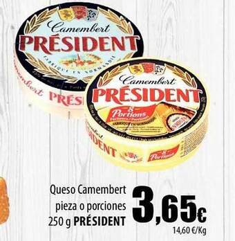 SPAR Lanzarote Queso Camembert Pieza O Porciones Président oferta