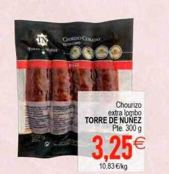 Plenus Supermercados Chourizo Extra Lombo Torre De Nuñez oferta