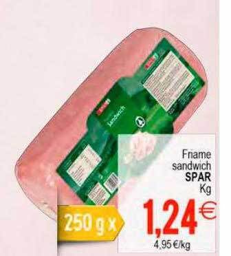 Plenus Supermercados Friame Sandwich Spar oferta
