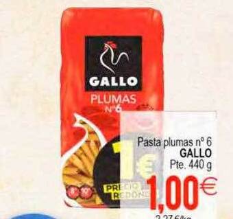 Plenus Supermercados Pasta Plumas N°6 Gallo oferta