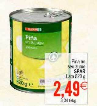 Plenus Supermercados Piña No Seu Zume Spar oferta