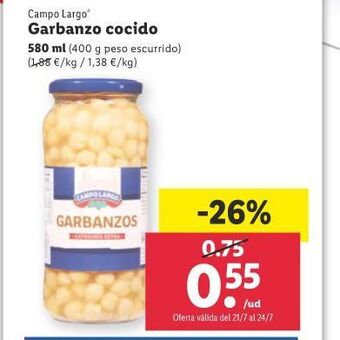 Lidl Garbanzo cocido oferta