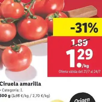 Lidl Ciruela amarilla oferta