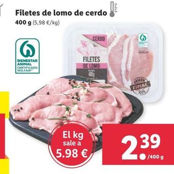 Lidl Filetes de lomo de cerdo oferta