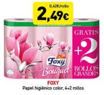 Hiperber Foxy Papel higiénico color 4+2 rollos oferta