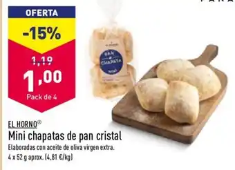 ALDI El Horno Mini chapatas de pan cristal 4 x 52 g oferta