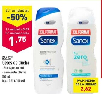 ALDI Sanex Geles de ducha 850ml oferta