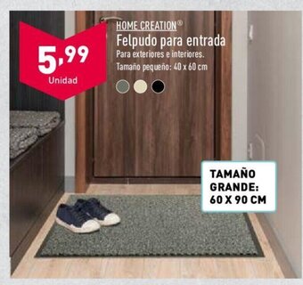 ALDI Home Creation Felpudo para entrada Tamaño pequeño 40 x 60 cm, 60 x 90 cm oferta