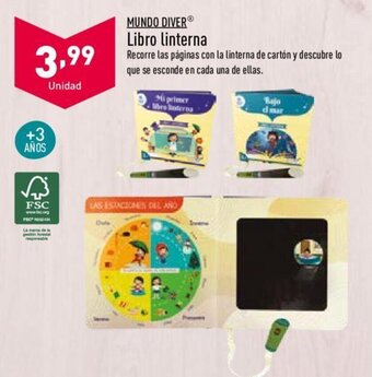 ALDI Mundo Diver Libro Linterna + 3 años oferta