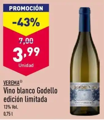 ALDI Verema Vino blanco Godello edición limitada 13% Vol.0,756 l oferta