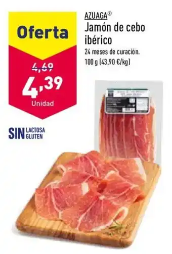 ALDI Azuaga Jamón de cebo ibérico 24 meses de curación 100 g oferta