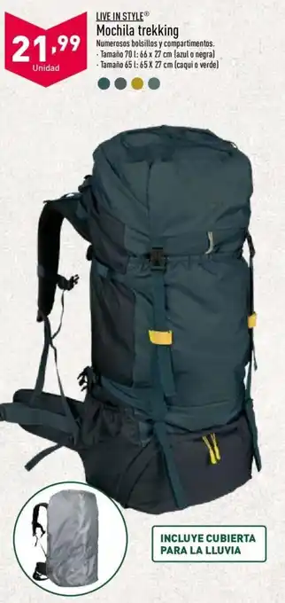 ALDI Live In Style Mochila trekking 70 l 66 x 27 cm oferta