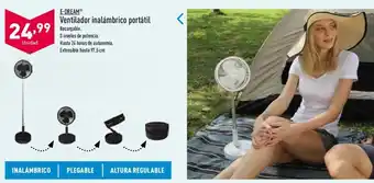 ALDI E-Dream Ventilador inalámbrico portátil 97,5 cm oferta
