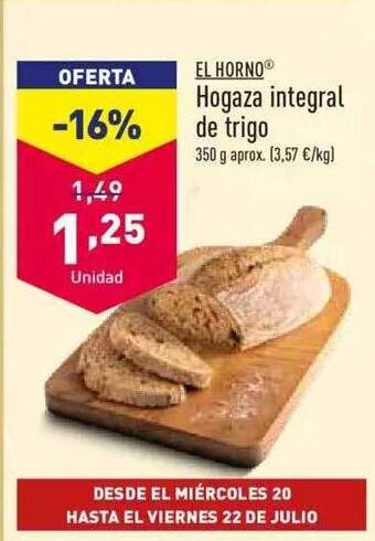 ALDI El Horno Hogaza Integral De Trigo oferta