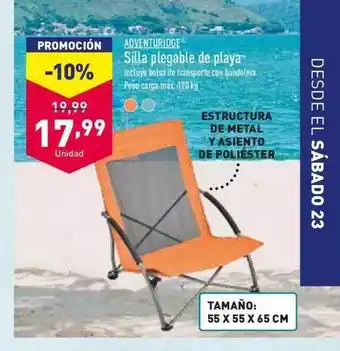 ALDI Adventuridge Silla Plegable De Playa oferta