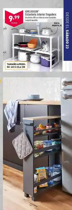 ALDI Home Creation Estantería Interior Fregadero oferta