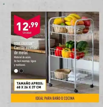 ALDI Home Creation Carrito Auxiliar De Metal oferta