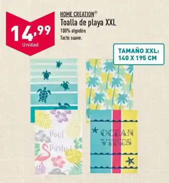 ALDI Home Creation Toalla de playa XXL 100% algodón Tamaño XXL, 140 x 195 cm oferta