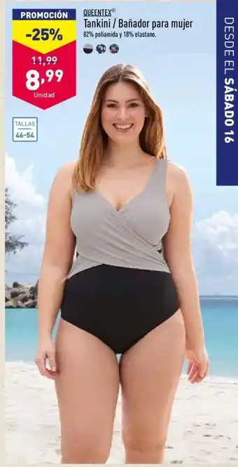 ALDI Queentex Tankini/Bañador para mujer Tallas 46-54 oferta