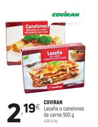 Coviran Coviran Lasaña o canelones de carne 500g oferta