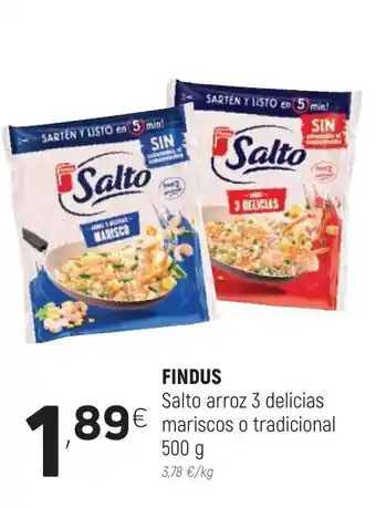 Coviran Findus Salto arroz 3 delicias mariscos o tradicional 500g oferta